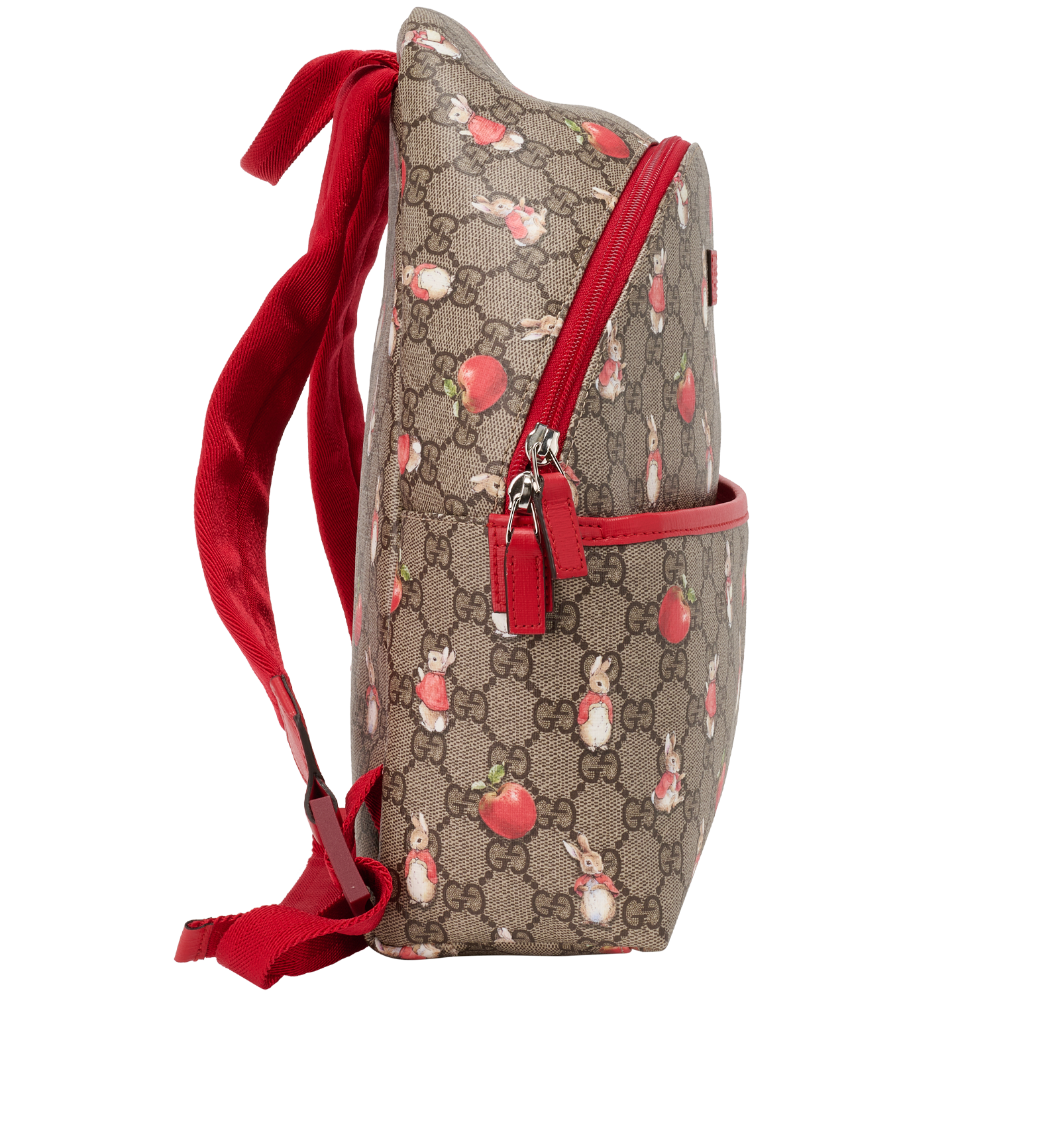 Peter Rabbit GG Backpack, &pound;450, Handbags, Beige/Red, Canvas, Side view